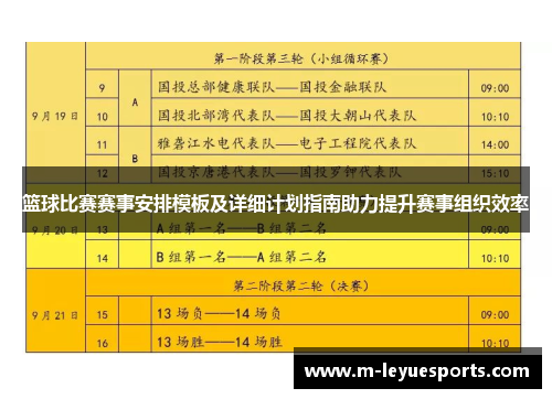 篮球比赛赛事安排模板及详细计划指南助力提升赛事组织效率