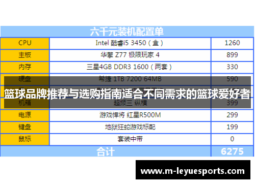 篮球品牌推荐与选购指南适合不同需求的篮球爱好者