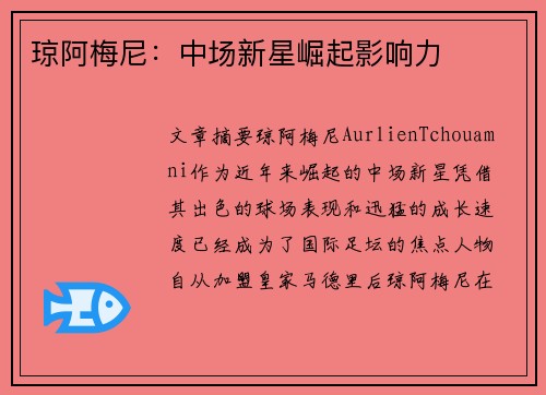 琼阿梅尼：中场新星崛起影响力